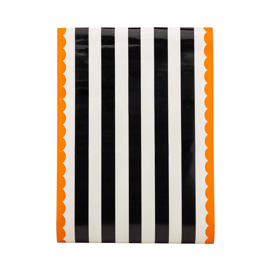 HPH1220 - Orange and Black Striped Paper Table Runner - Bria Blair Creative