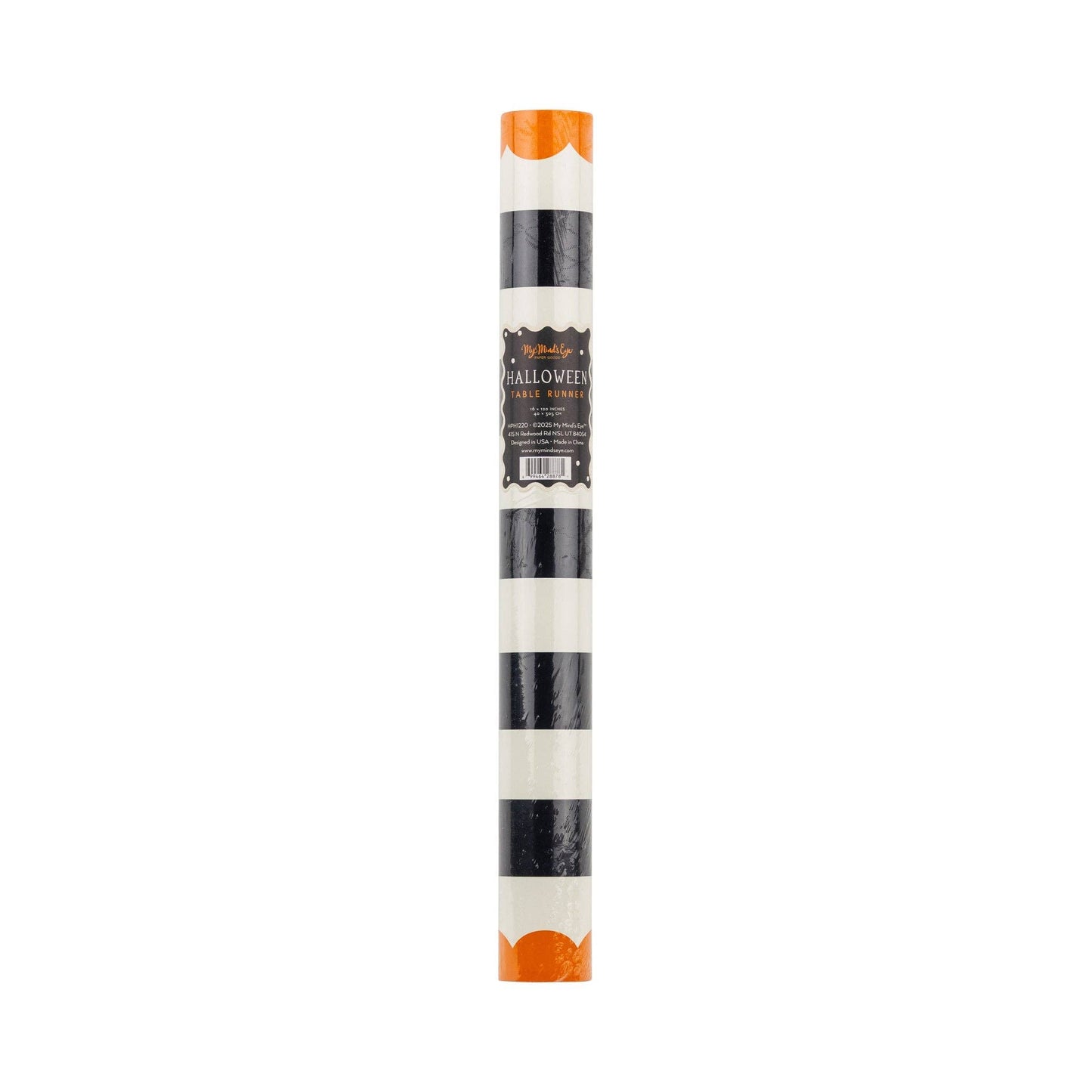 HPH1220 - Orange and Black Striped Paper Table Runner - Bria Blair Creative