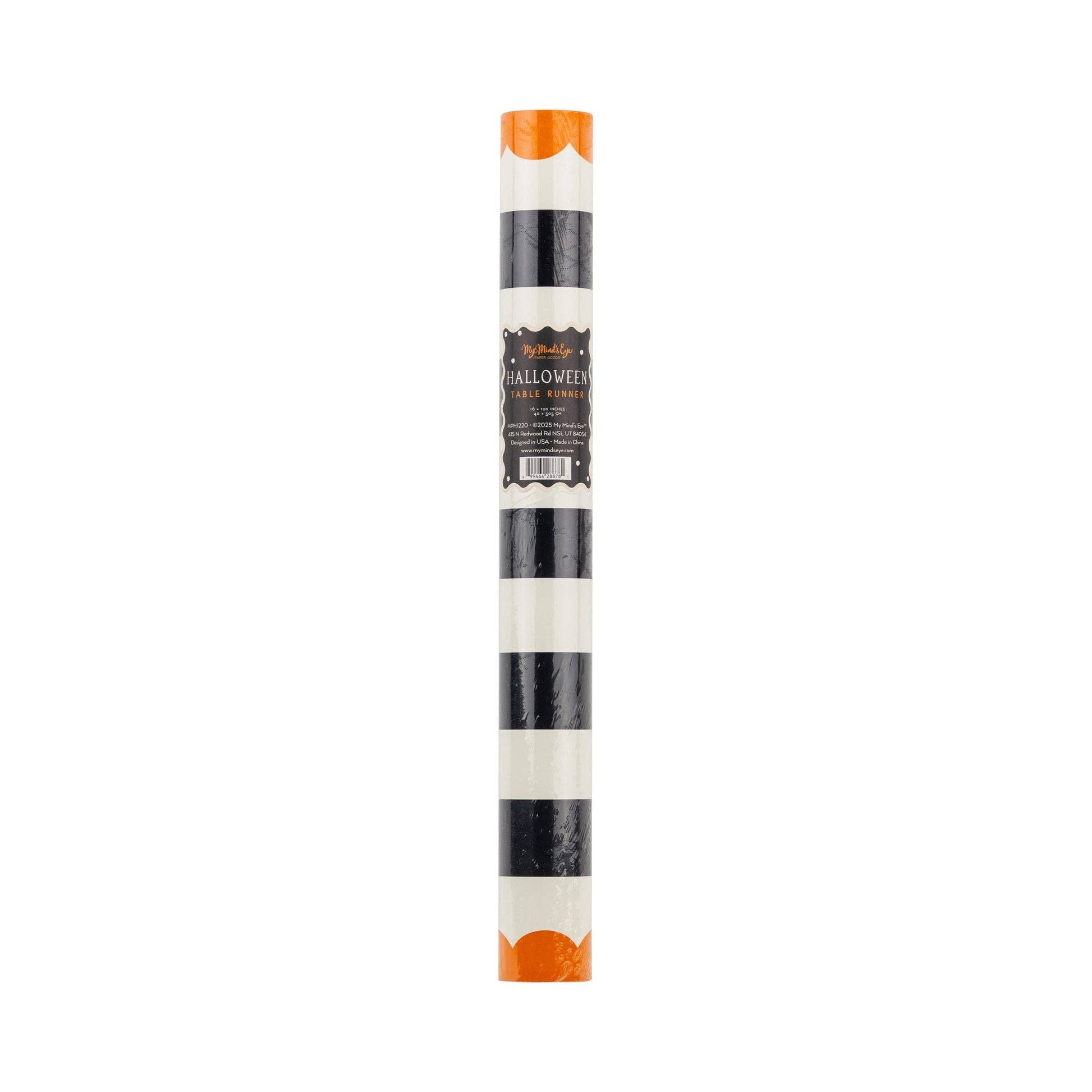 HPH1220 - Orange and Black Striped Paper Table Runner - Bria Blair Creative