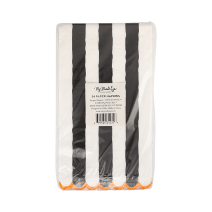 HPH1339 - Black and Cream Striped Dinner Napkin - Bria Blair Creative
