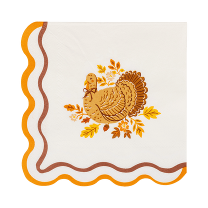 HRV1337 - Harvest Turkey Cocktail Paper Napkins - Bria Blair Creative