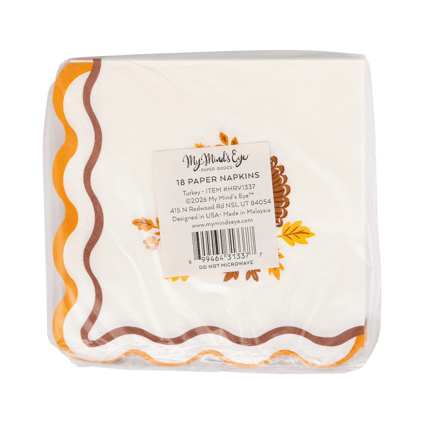 HRV1337 - Harvest Turkey Cocktail Paper Napkins - Bria Blair Creative