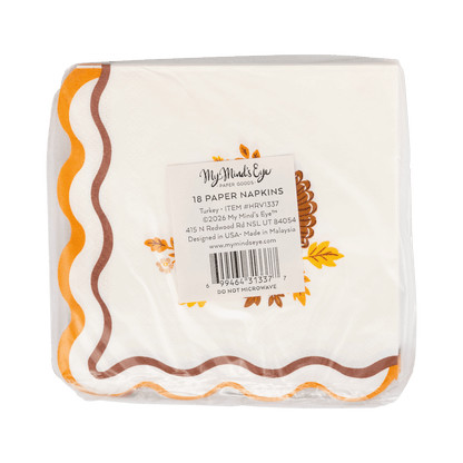 HRV1337 - Harvest Turkey Cocktail Paper Napkins - Bria Blair Creative