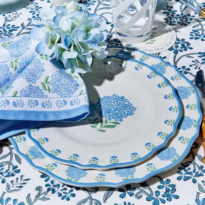 Hydrangea Melamine Dinner Plates - S/4 - Bria Blair Creative