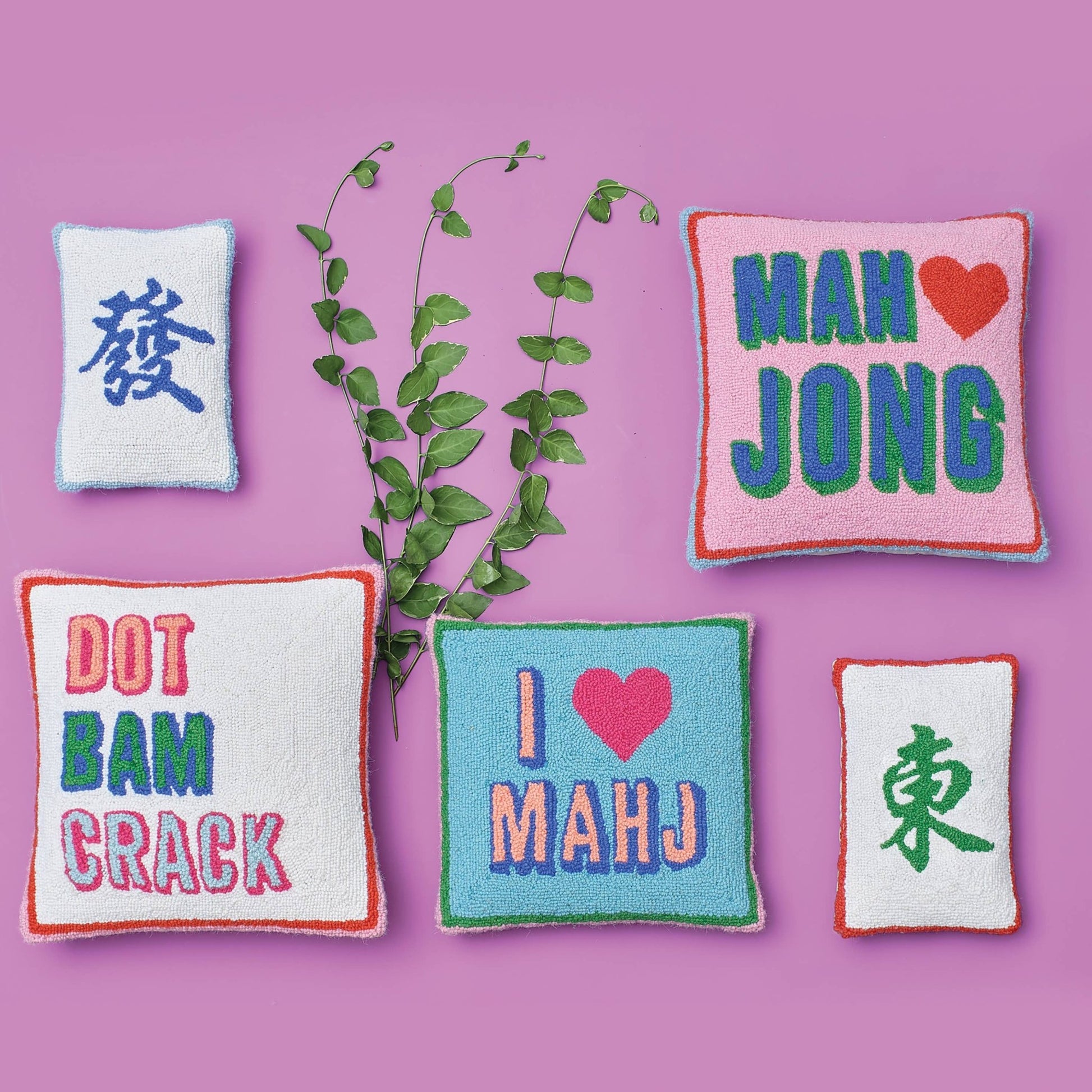 I Love Mahj Hook Pillow - Ampersand - Bria Blair Creative
