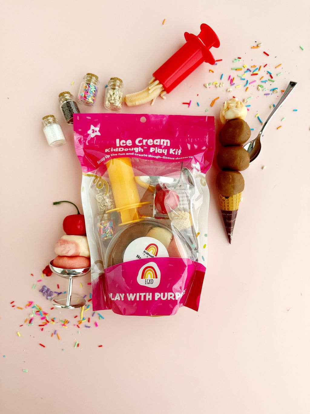 Ice Cream (Neapolitan) KidDough Play Kit - Bria Blair Creative
