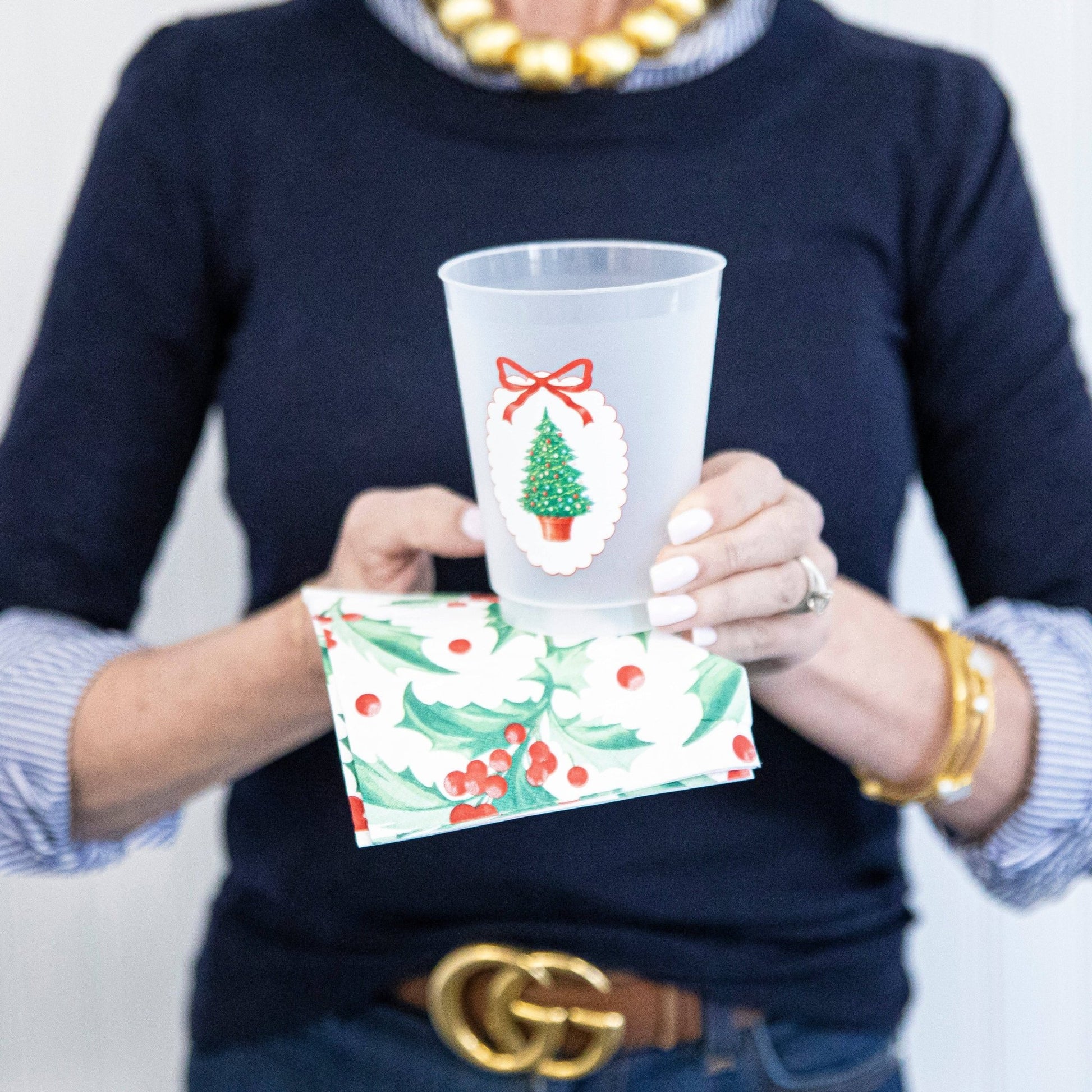 In Stock Christmas Tree Plaque Shatterproof Cups | Set of 8: Default Title - Bria Blair Creative