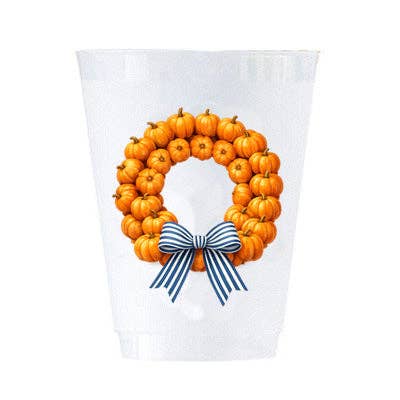 In Stock Pumpkin Wreath Shatterproof Cups | Set of 8: Default Title - Bria Blair Creative