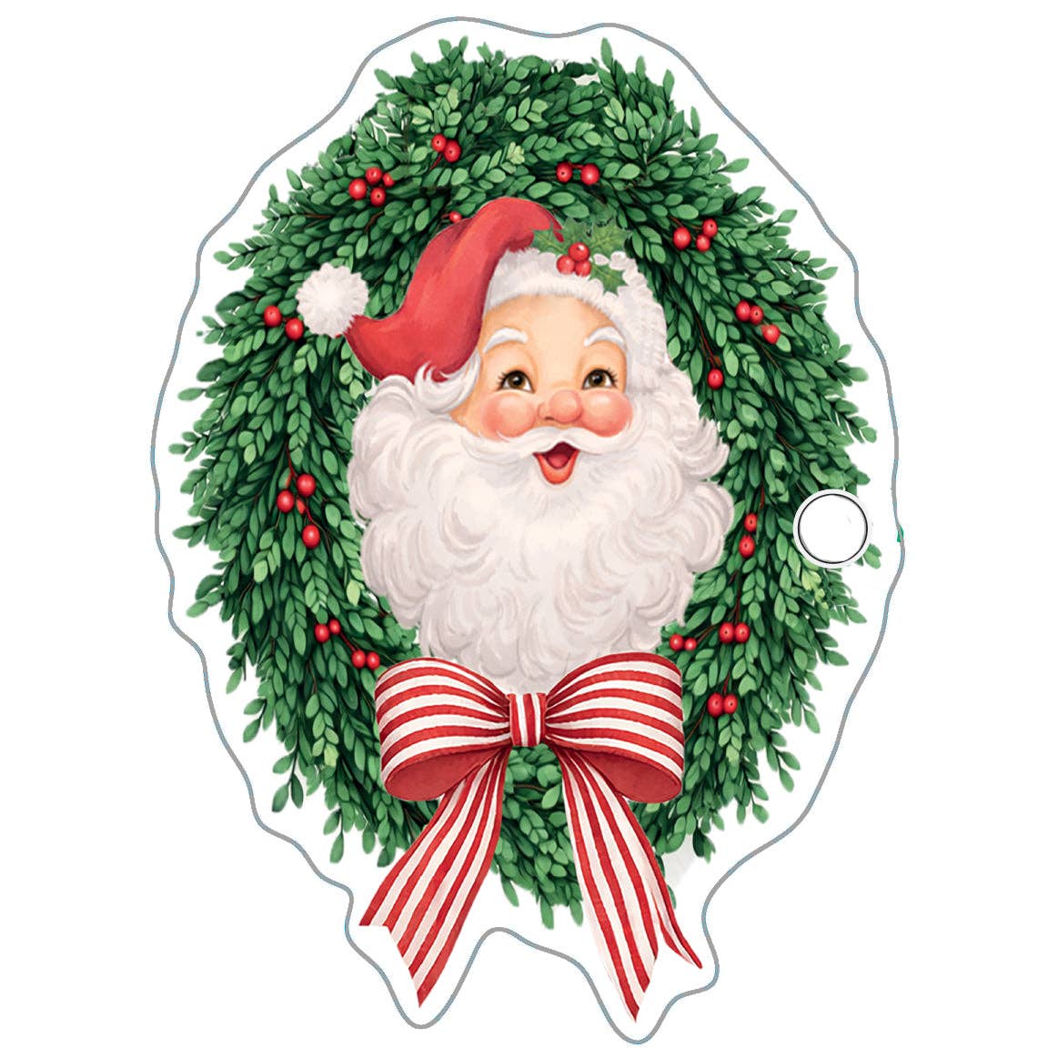 In Stock Santa Claus Wreath Die Cut Gift Tags: Default Title - Bria Blair Creative