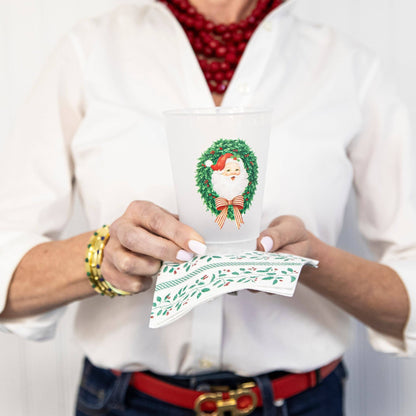 In Stock Santa Claus Wreath Shatterproof Cups | Set of 8: Default Title - Bria Blair Creative