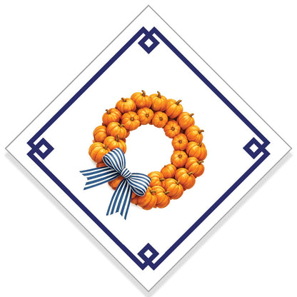 In Stock WH Paper Cocktail Napkins | Pumpkin Wreath: Default Title - Bria Blair Creative