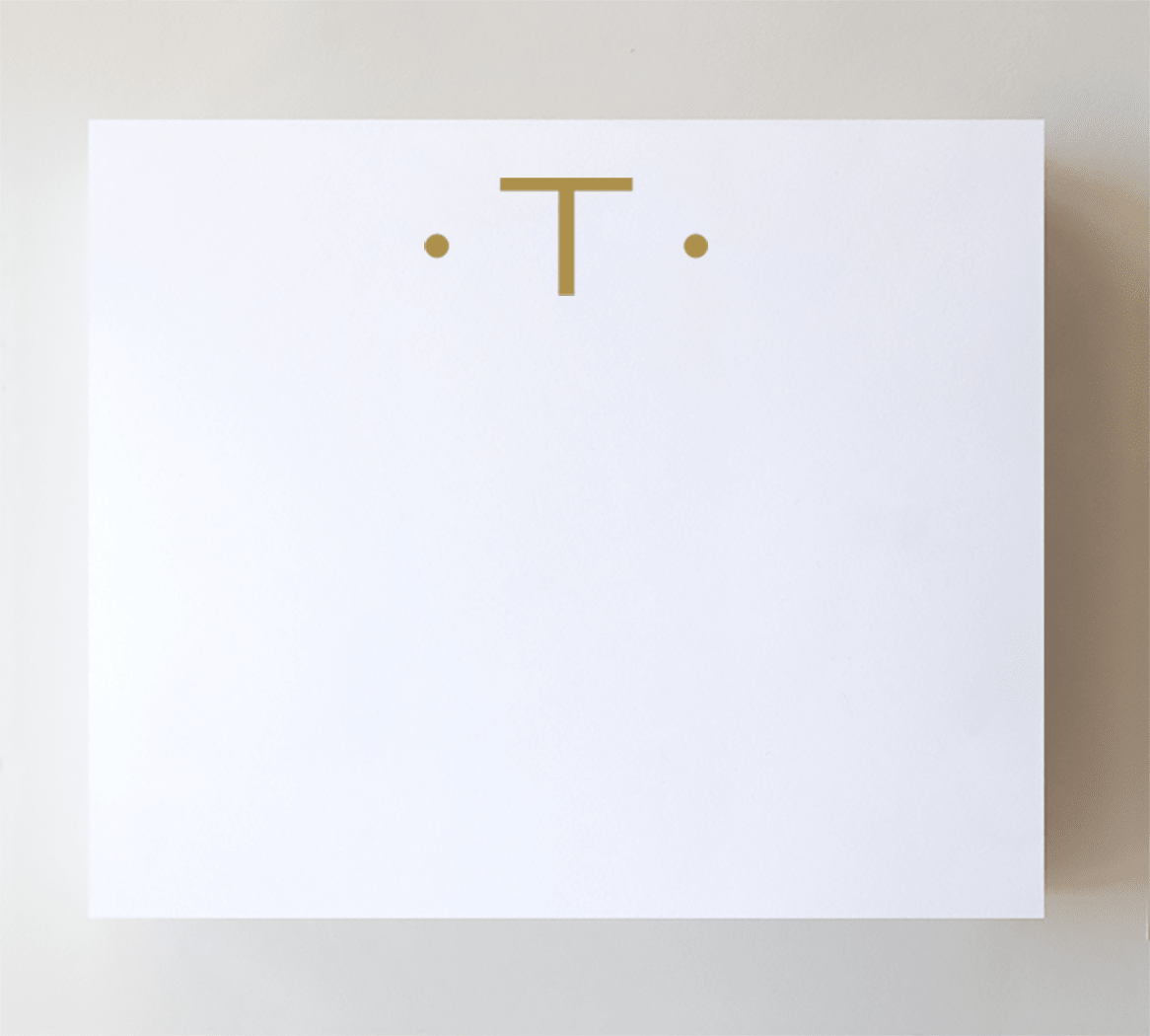 Initial Notepads with Acrylic Tray - Luxe Gold Foil: O - Bria Blair Creative