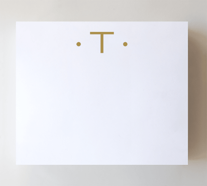Initial Notepads with Acrylic Tray - Luxe Gold Foil: O - Bria Blair Creative