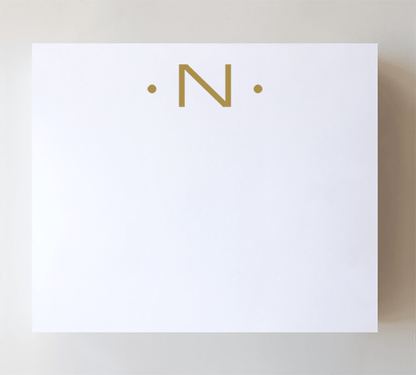 Initial Notepads with Acrylic Tray - Luxe Gold Foil: O - Bria Blair Creative