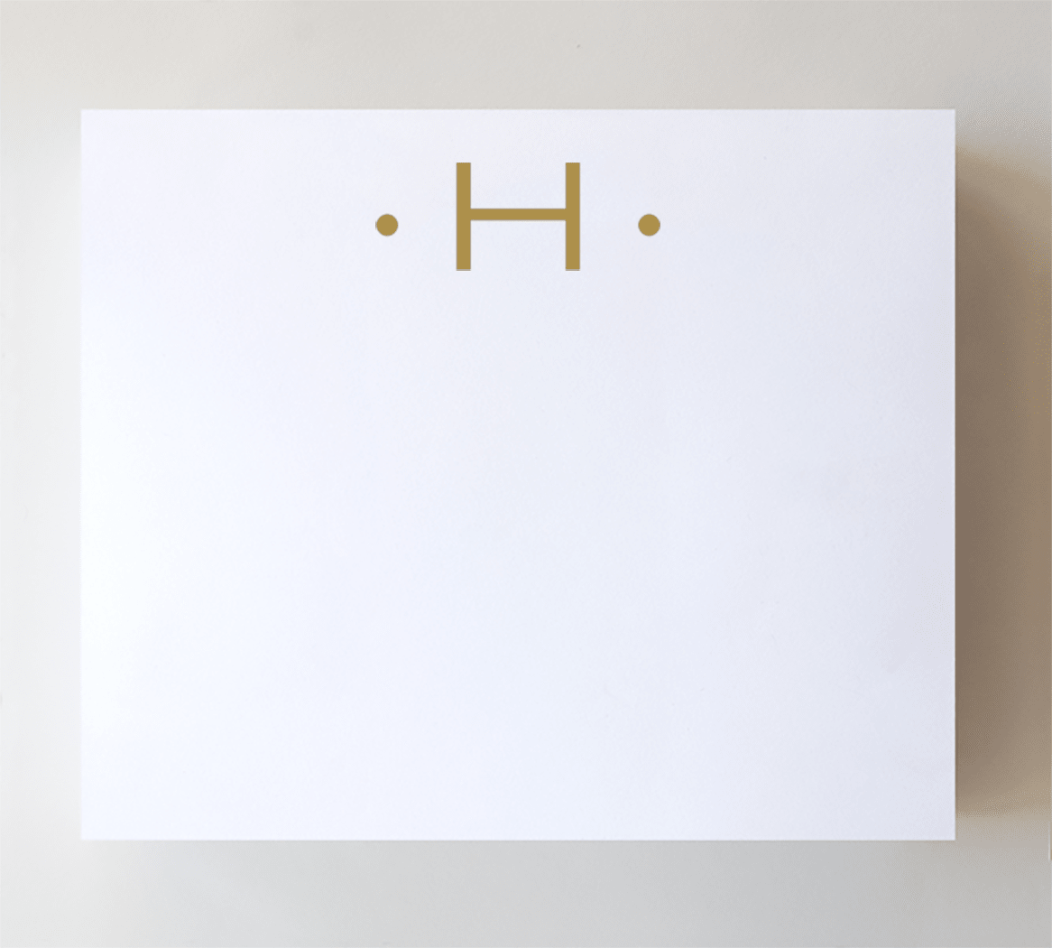 Initial Notepads with Acrylic Tray - Luxe Gold Foil: O - Bria Blair Creative