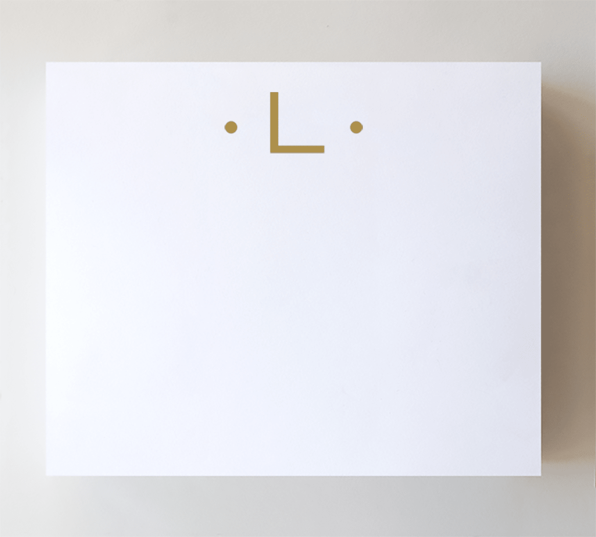 Initial Notepads with Acrylic Tray - Luxe Gold Foil: O - Bria Blair Creative