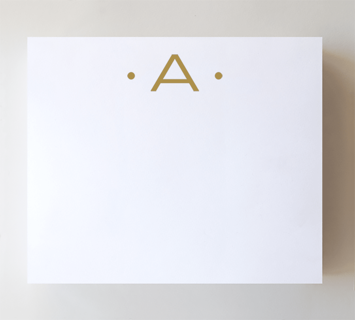 Initial Notepads with Acrylic Tray - Luxe Gold Foil: O - Bria Blair Creative