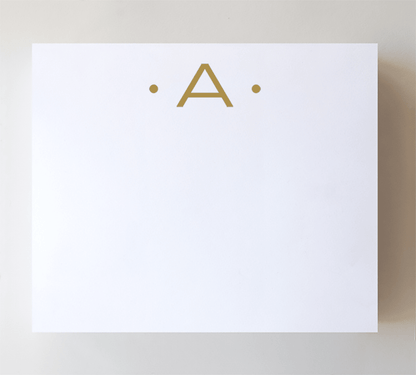 Initial Notepads with Acrylic Tray - Luxe Gold Foil: O - Bria Blair Creative