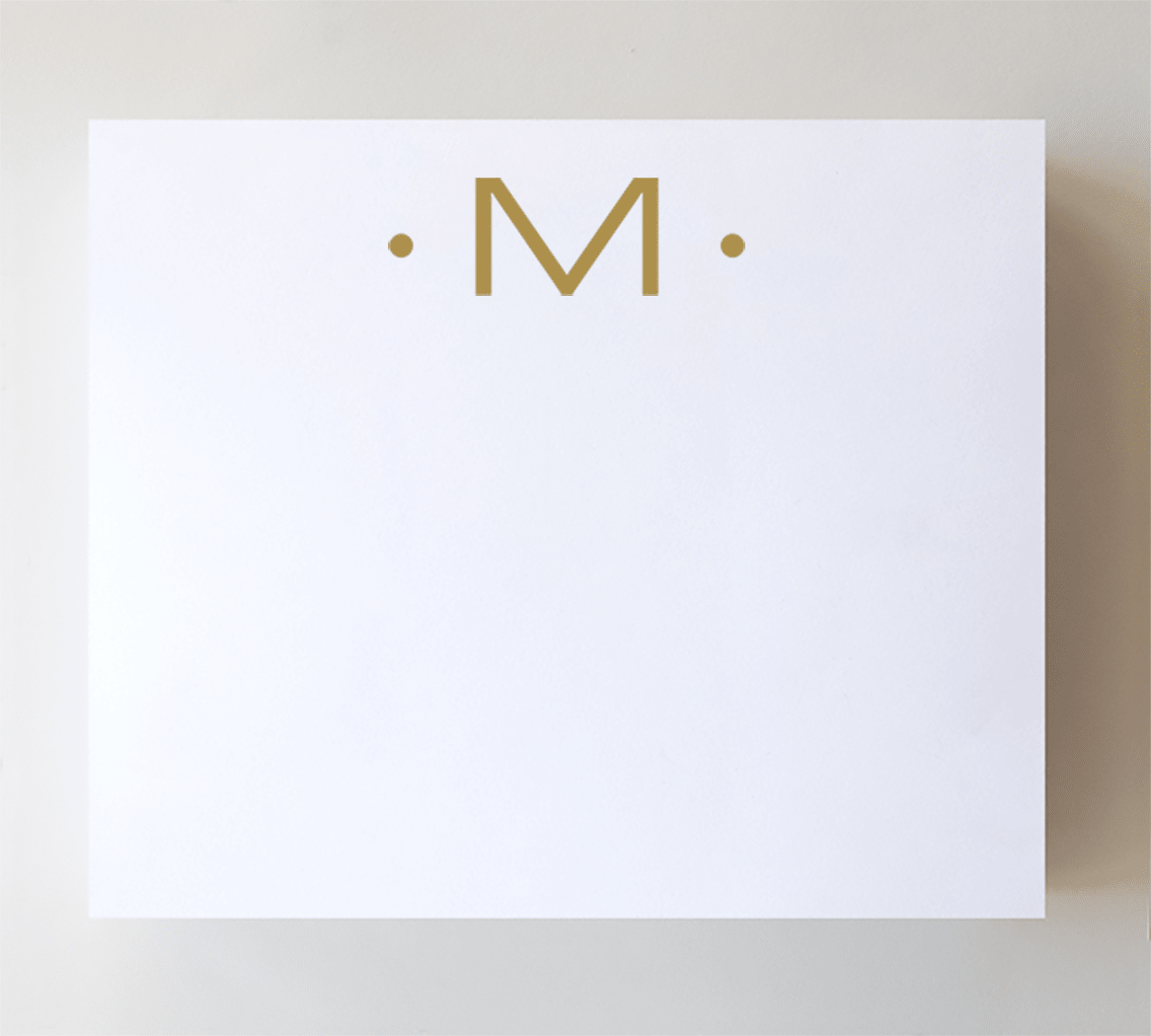 Initial Notepads with Acrylic Tray - Luxe Gold Foil: O - Bria Blair Creative