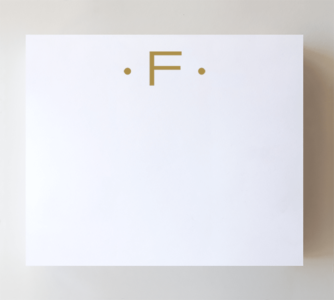 Initial Notepads with Acrylic Tray - Luxe Gold Foil: O - Bria Blair Creative