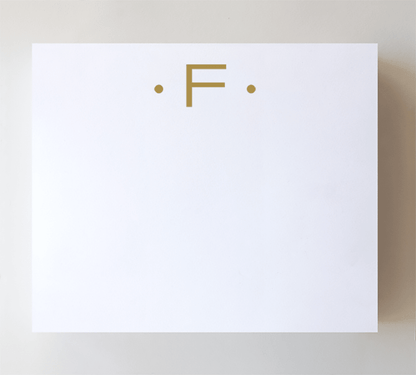 Initial Notepads with Acrylic Tray - Luxe Gold Foil: O - Bria Blair Creative