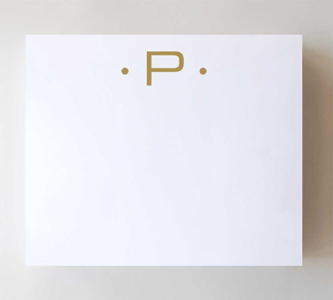 Initial Notepads with Acrylic Tray - Luxe Gold Foil: O - Bria Blair Creative