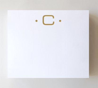 Initial Notepads with Acrylic Tray - Luxe Gold Foil: O - Bria Blair Creative
