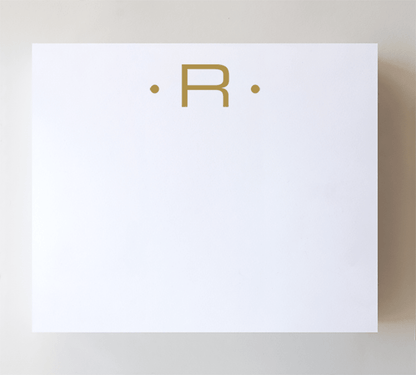 Initial Notepads with Acrylic Tray - Luxe Gold Foil: O - Bria Blair Creative