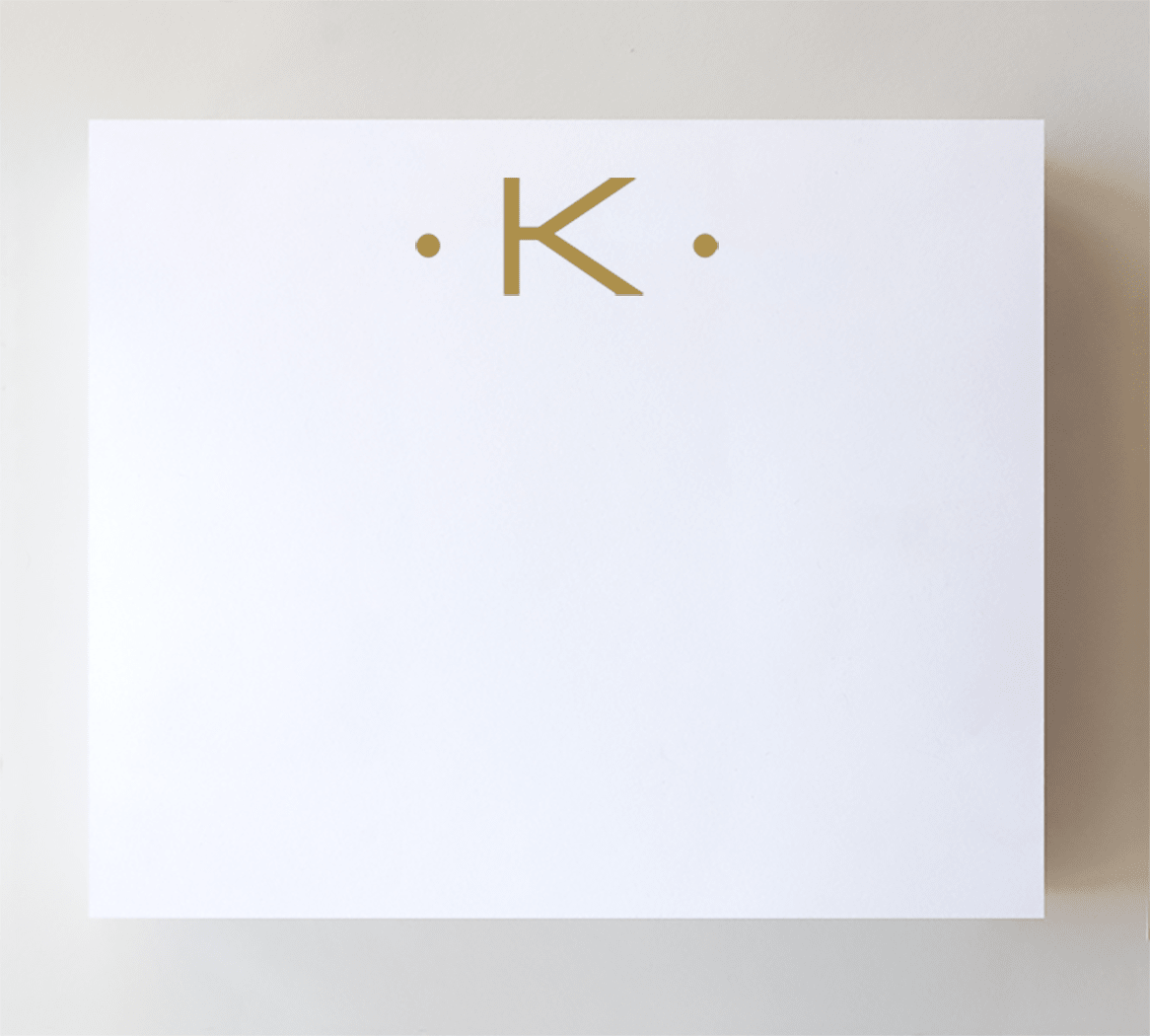 Initial Notepads with Acrylic Tray - Luxe Gold Foil: O - Bria Blair Creative