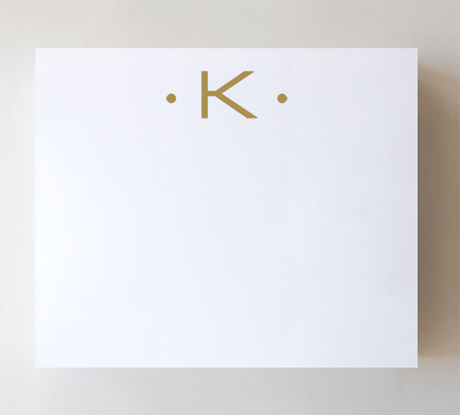 Initial Notepads with Acrylic Tray - Luxe Gold Foil: O - Bria Blair Creative