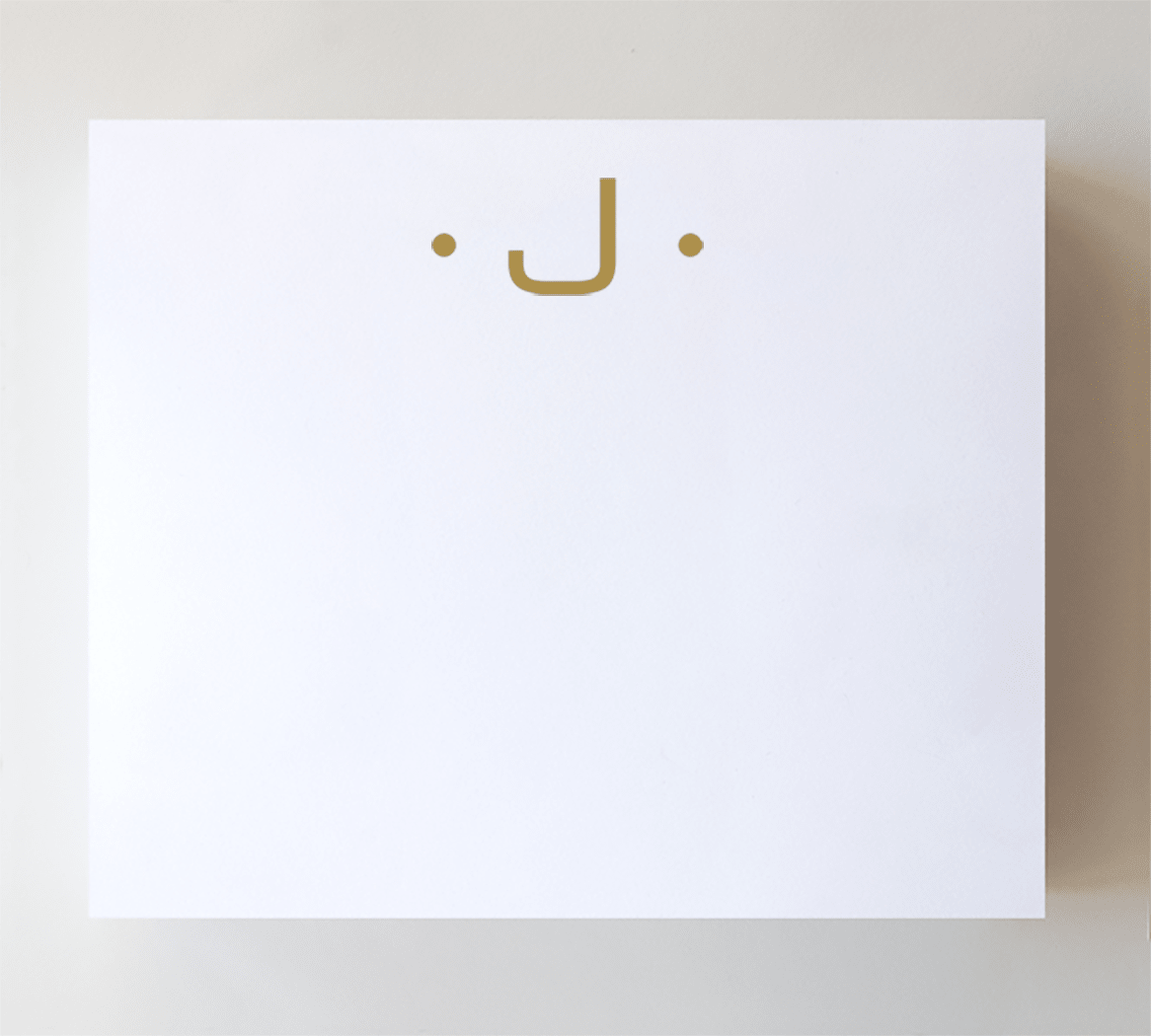 Initial Notepads with Acrylic Tray - Luxe Gold Foil: O - Bria Blair Creative