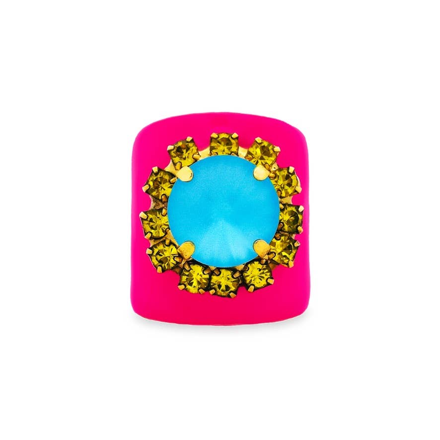 Jacci Ring in Enamel: Neon Yellow - Bria Blair Creative