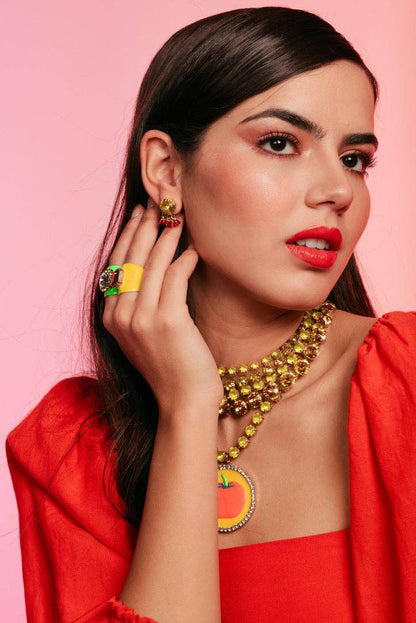 Jacci Ring in Enamel: Neon Yellow - Bria Blair Creative