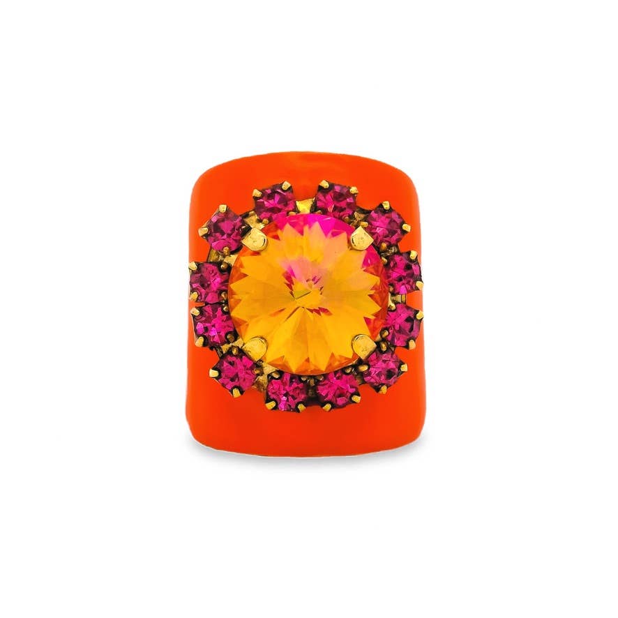 Jacci Ring in Enamel: Neon Yellow - Bria Blair Creative