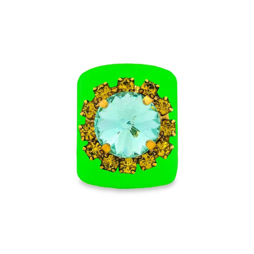 Jacci Ring in Enamel: Neon Yellow - Bria Blair Creative