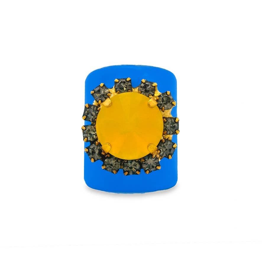 Jacci Ring in Enamel: Neon Yellow - Bria Blair Creative