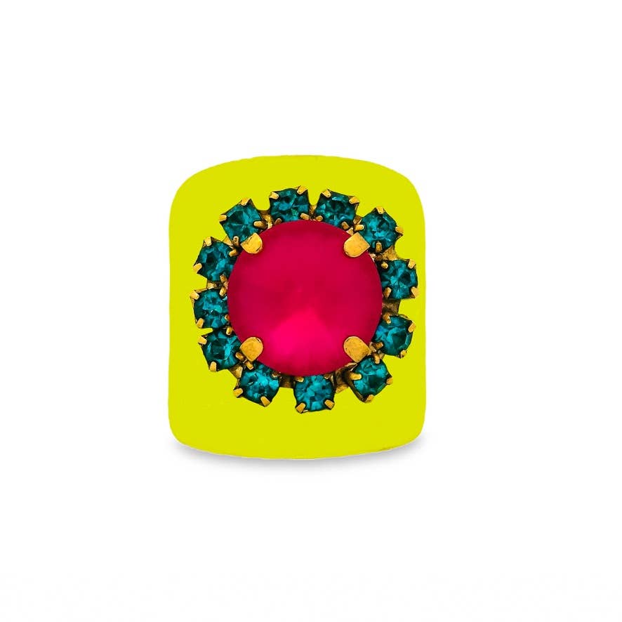 Jacci Ring in Enamel: Neon Yellow - Bria Blair Creative