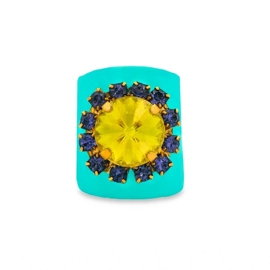 Jacci Ring in Enamel: Neon Yellow - Bria Blair Creative