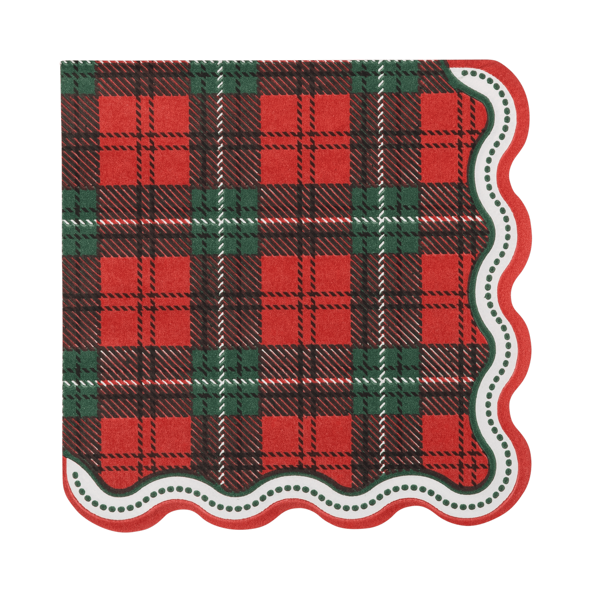 JOL1338 - Red and Green Plaid Christmas Cocktail Napkins - Bria Blair Creative