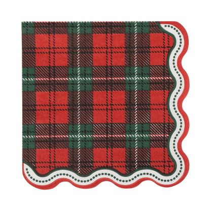JOL1338 - Red and Green Plaid Christmas Cocktail Napkins - Bria Blair Creative