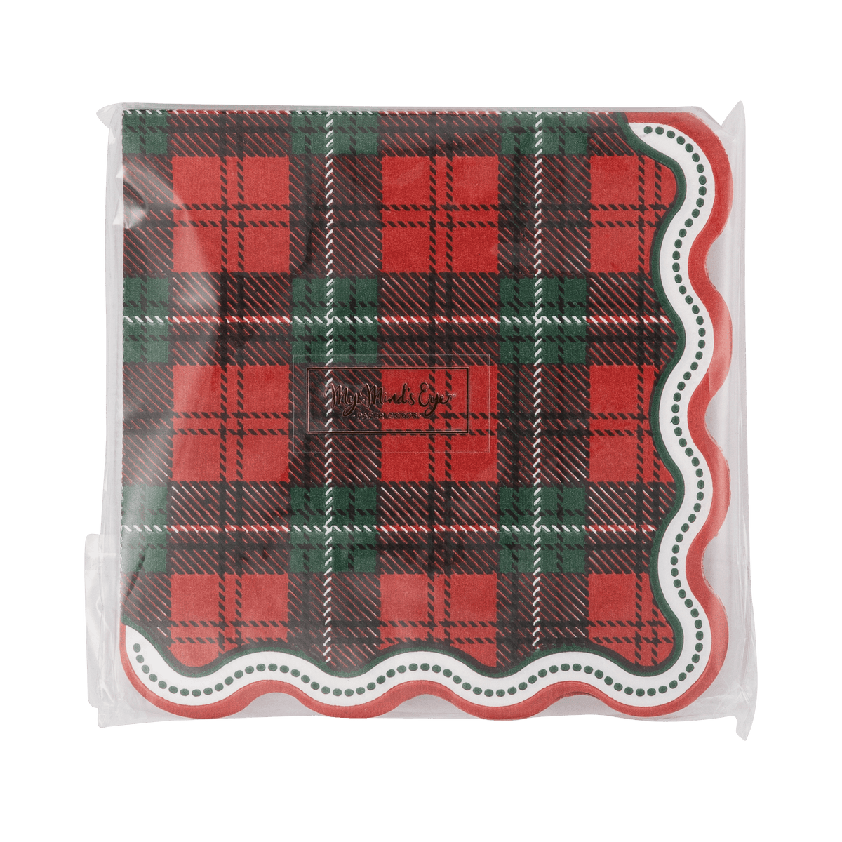JOL1338 - Red and Green Plaid Christmas Cocktail Napkins - Bria Blair Creative