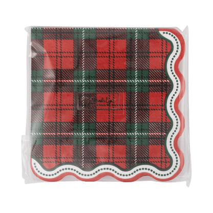 JOL1338 - Red and Green Plaid Christmas Cocktail Napkins - Bria Blair Creative