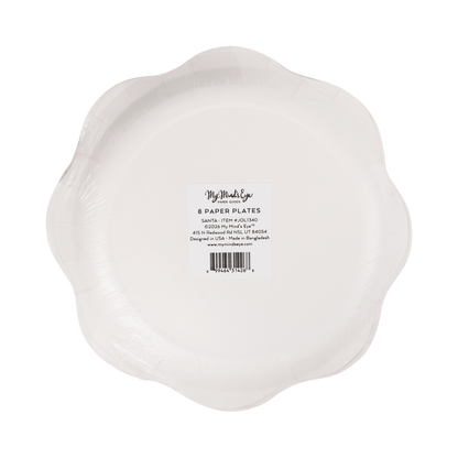 JOL1340 - Red Vintage Santa Merry Christmas 8" Salad Plates - Bria Blair Creative