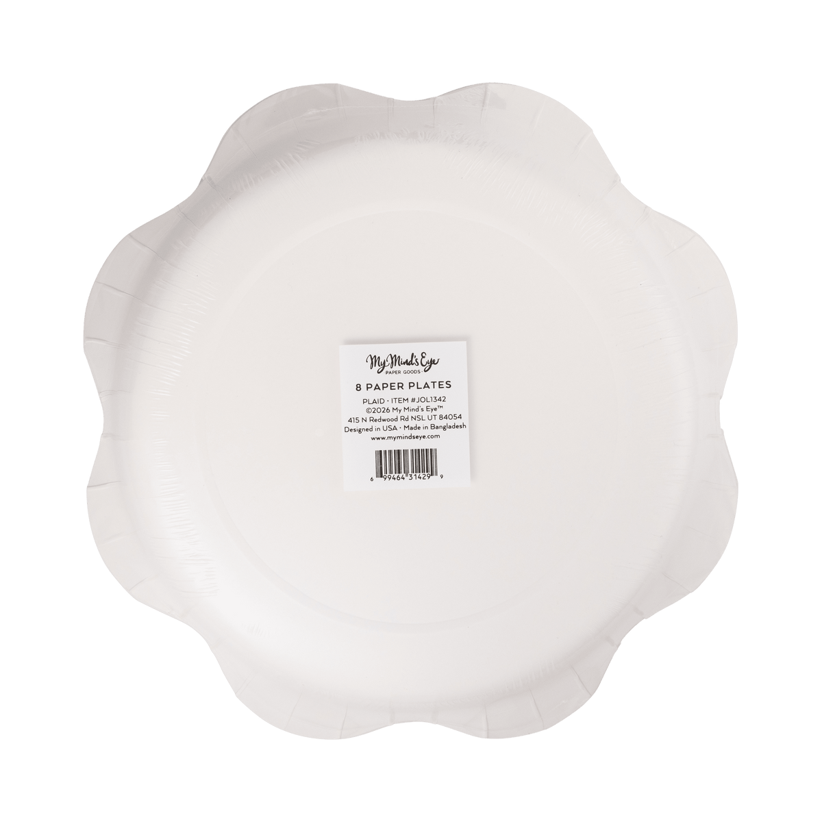 JOL1342 - Red and Green Plaid Scalloped 10" Dinner Plates - Bria Blair Creative