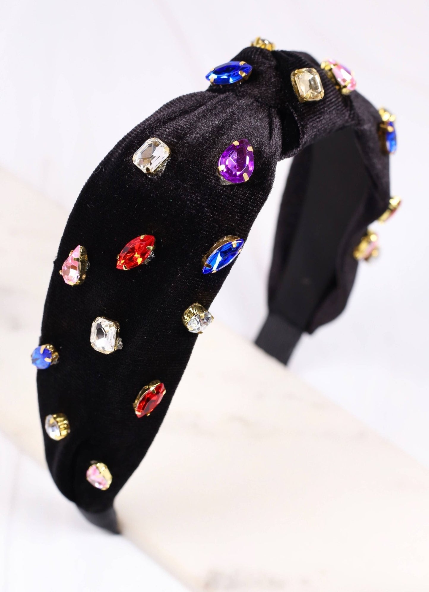 Judith Rhinestone Velvet Headband BLACK - Bria Blair Creative