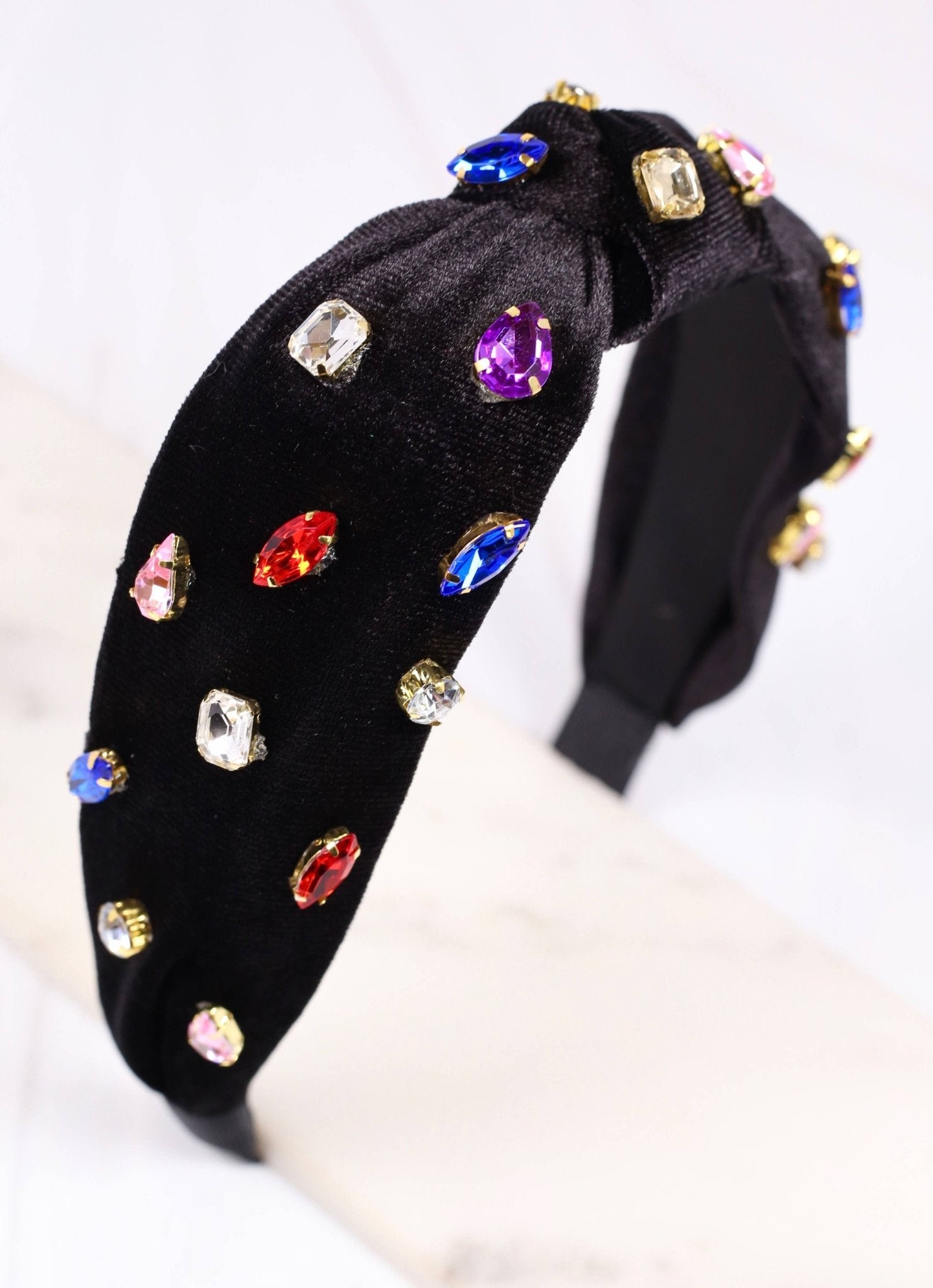 Judith Rhinestone Velvet Headband BLACK - Bria Blair Creative
