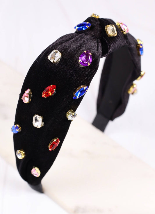 Judith Rhinestone Velvet Headband BLACK - Bria Blair Creative