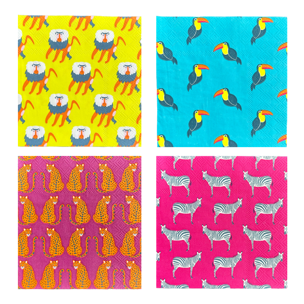Jungle Animals Cocktail Napkins - Bria Blair Creative