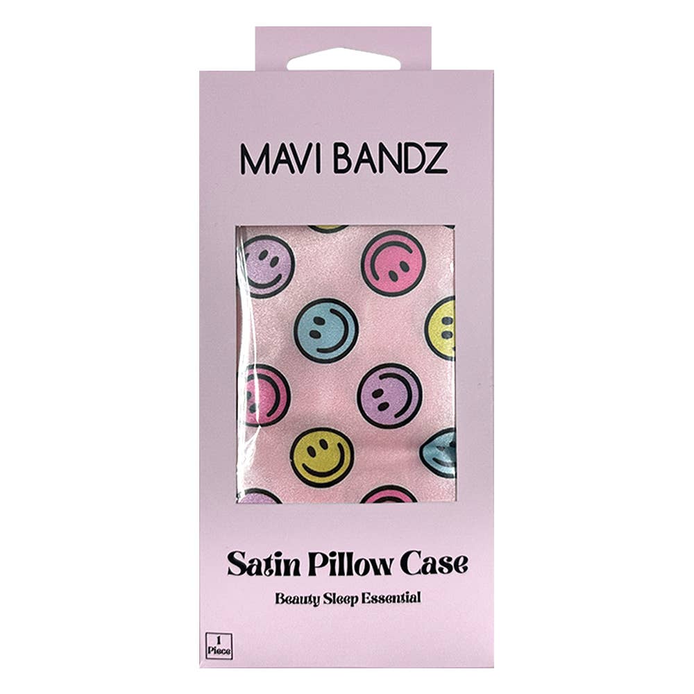 Karma Smiley Satin Pillowcase Bedding Anti Frizz Pillow Case - Bria Blair Creative
