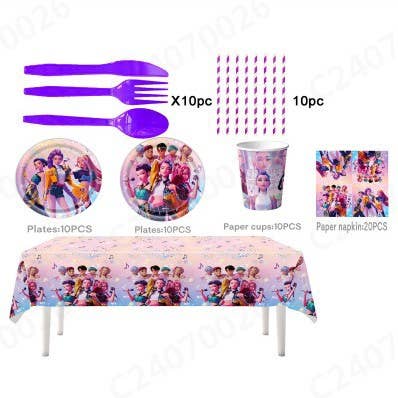 KDH K - pop Inspired fan Birthday Decor Birthday Supplies Sets: A - Bria Blair Creative